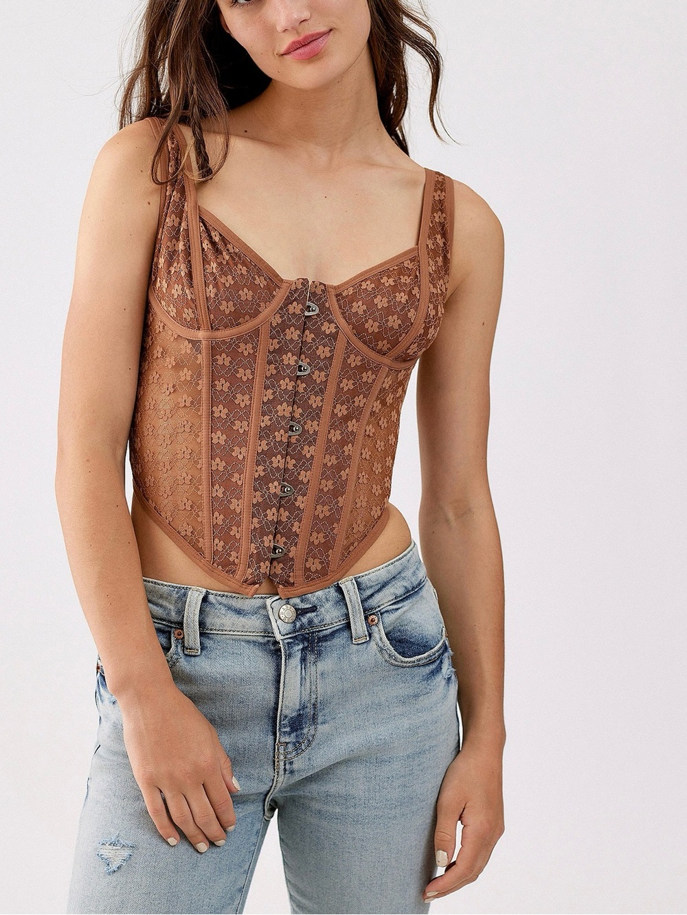 #81 NWOT Out From Under Wildflower Lace Corset Size M